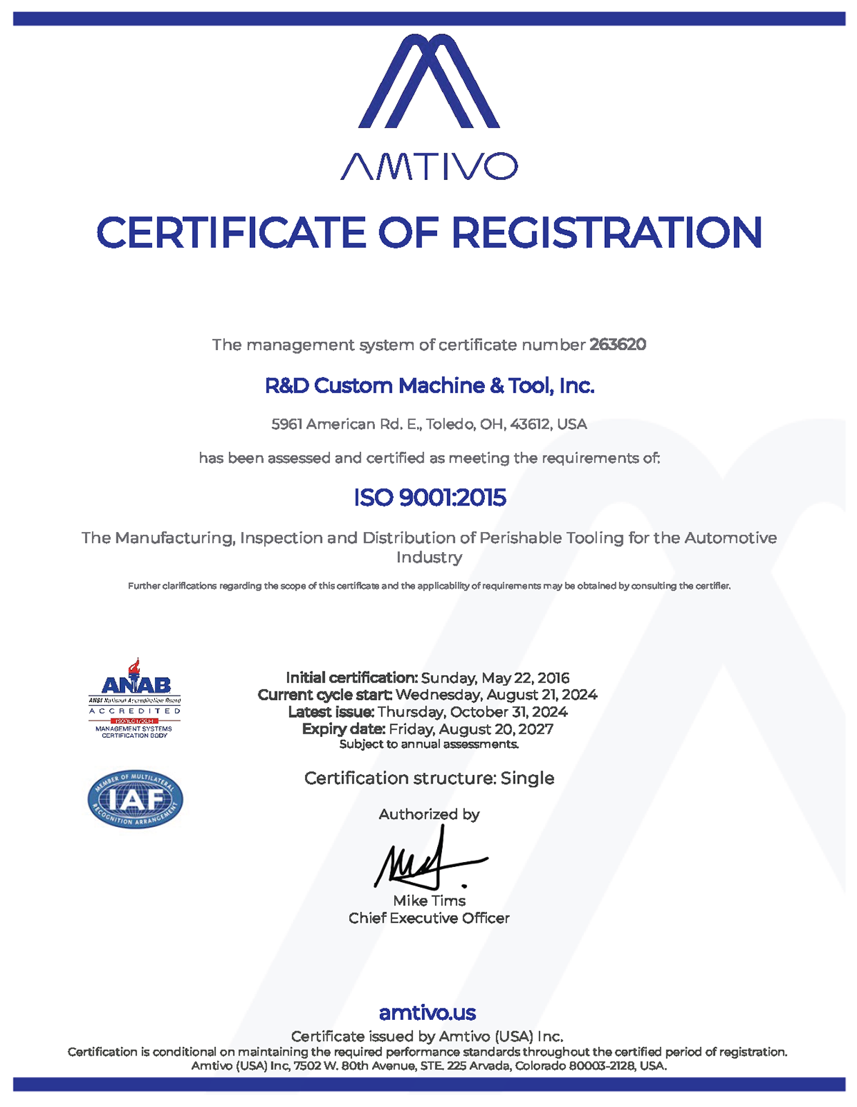 CERTIFIED ISO 9001: 2015